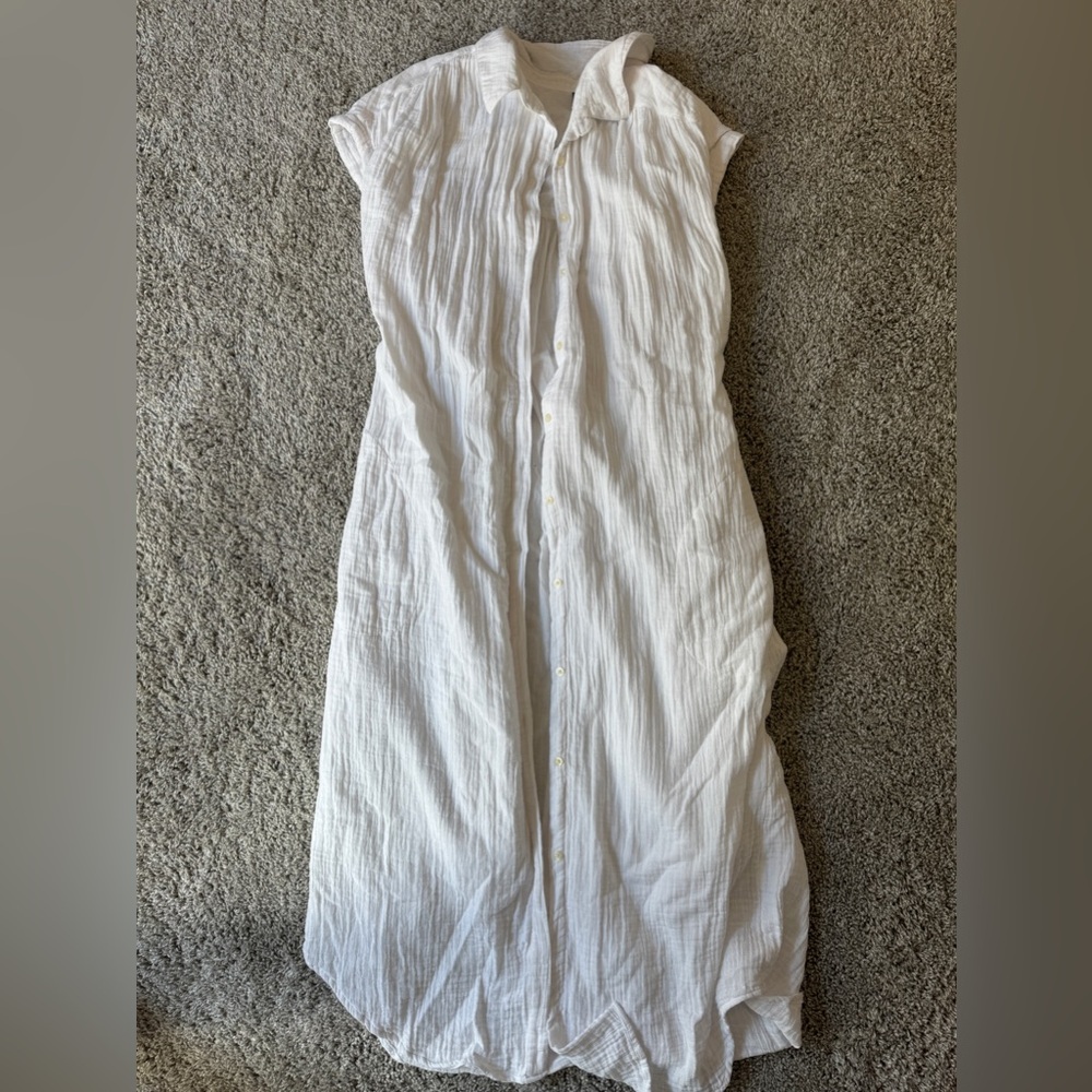 Old Navy Cream Button-Up Maxi Dress